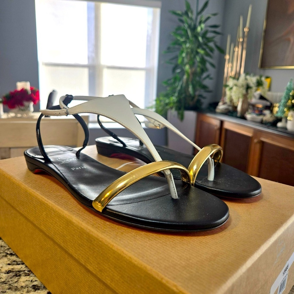 NEW Christian Louboutin Athinita Flat Sandal Size 37.5